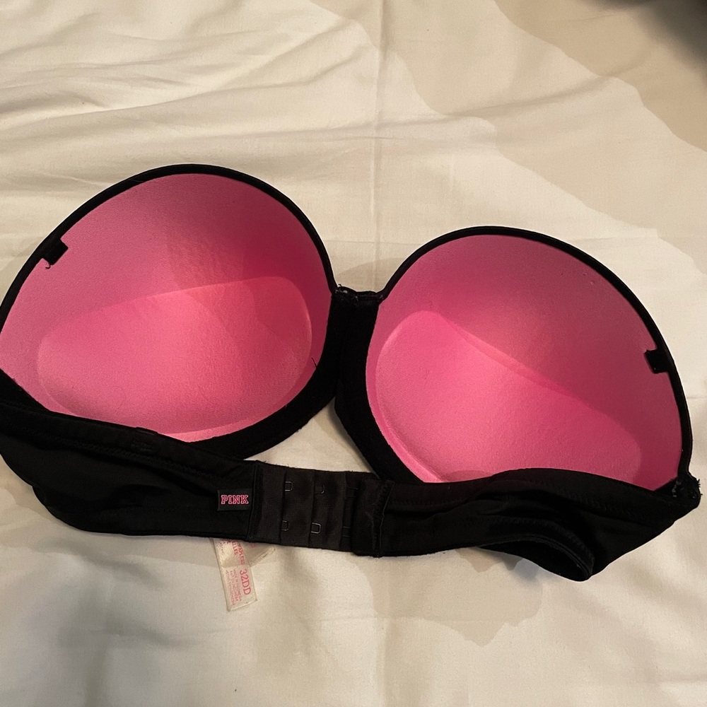 Victorias Secret PINK Black Strapless Bra 32DD - Picture 3 of 4